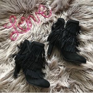 Sam Edelman Shoes - Sam Edelman black suede leather boots with fringe Sam Edelman Shoes - Sam Edelman black suede leather boots with fringe